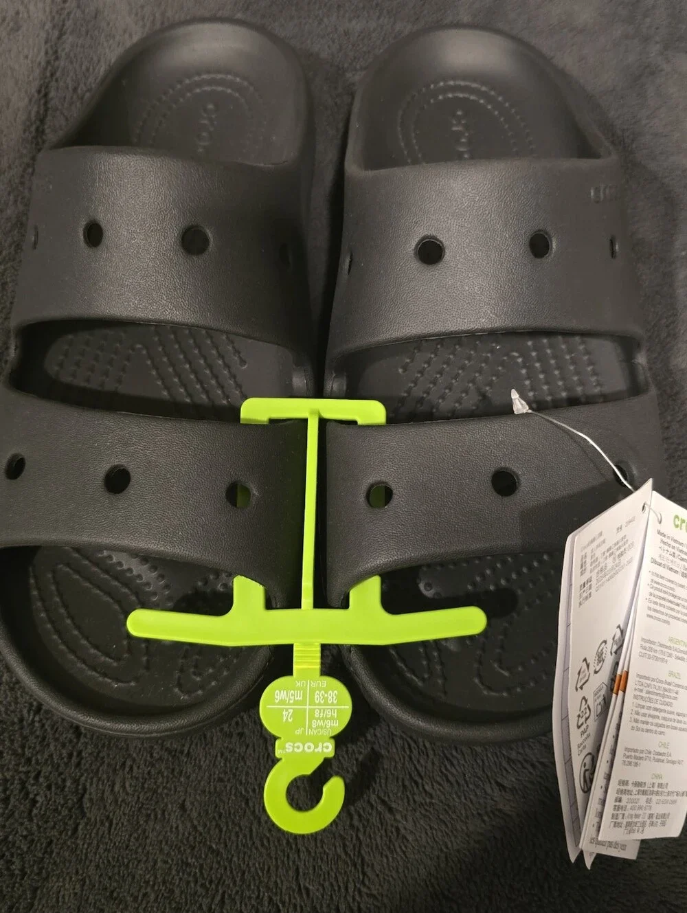 Crocs Men’s Black Slide Sandals In Size 6
